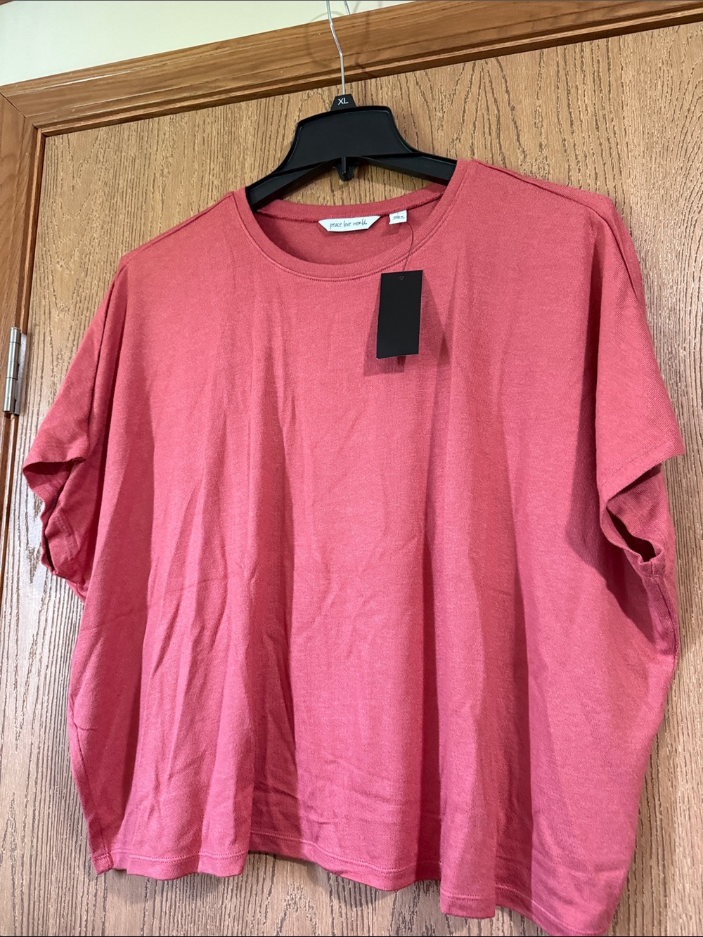 NWT Peace Love World Crew Neck Comfy Dolman Top- Desert Rose
